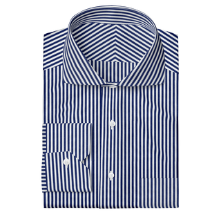 The Poplin in White & Blue Stripe  Decent Apparel   