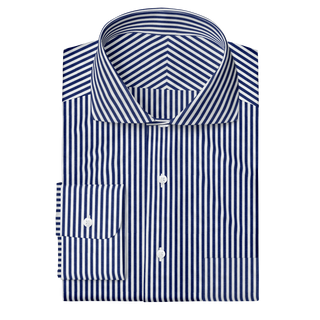 The Poplin in White & Blue Stripe  Decent Apparel   