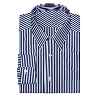 The Poplin in White & Blue Stripe  Decent Apparel   