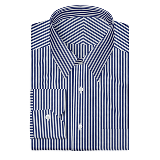The Poplin in White & Blue Stripe  Decent Apparel   