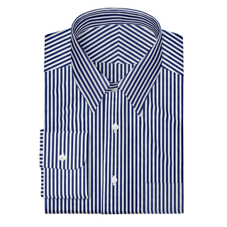 The Poplin in White & Blue Stripe  Decent Apparel   