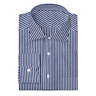 The Poplin in White & Blue Stripe  Decent Apparel   