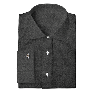 The Brushed Flannel in Charcoal  Decent Apparel Classic Spread Classic French 