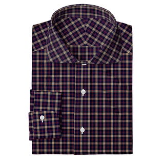 The Poplin in Deep Purple Plaid  Decent Apparel Cutaway Barrel 