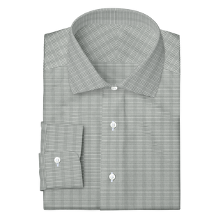 The Stretch Dress Shirt in Grey Glen Check  Decent Apparel Classic Spread Barrel 