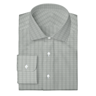 The Stretch Dress Shirt in Grey Glen Check  Decent Apparel Classic Spread Wide Barrel 
