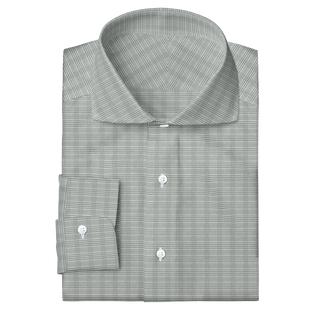 The Stretch Dress Shirt in Grey Glen Check  Decent Apparel   