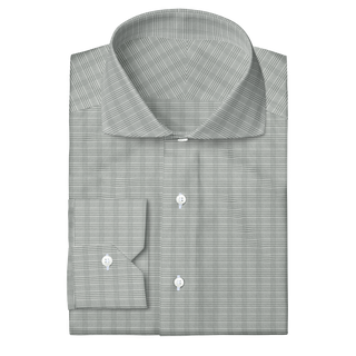 The Stretch Dress Shirt in Grey Glen Check  Decent Apparel Cutaway Mitered 