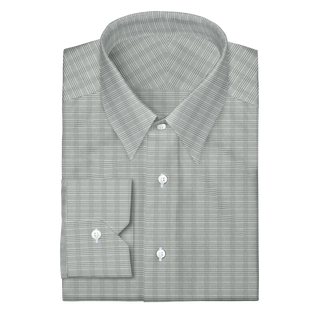 The Stretch Dress Shirt in Grey Glen Check  Decent Apparel Forward Point Mitered 