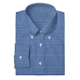 The Knit Dress Shirt in Blue Check  Decent Apparel Button Down Barrel 