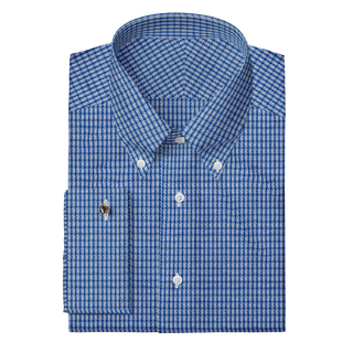 The Knit Dress Shirt  Decent Apparel Blue Check Button Down Classic French
