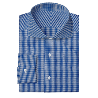 The Knit Dress Shirt  Decent Apparel Blue Check Cutaway Barrel