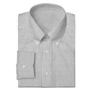 The Knit Dress Shirt in Grey & White Stripe  Decent Apparel Button Down Barrel 