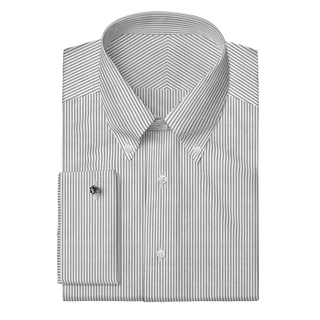 The Knit Dress Shirt in Grey & White Stripe  Decent Apparel Button Down Classic French 