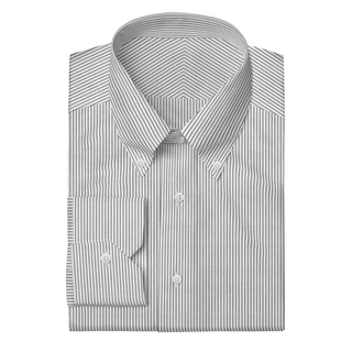 The Knit Dress Shirt in Grey & White Stripe  Decent Apparel Button Down Mitered 