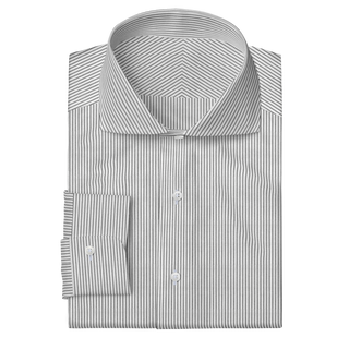 The Knit Dress Shirt  Decent Apparel Grey & White Stripe Cutaway Barrel