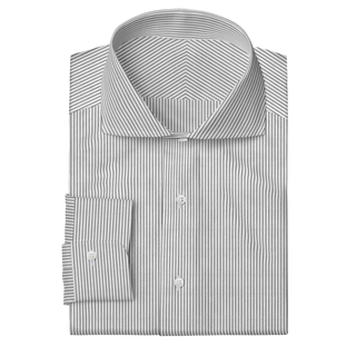 The Knit Dress Shirt in Grey & White Stripe  Decent Apparel Cutaway Barrel 