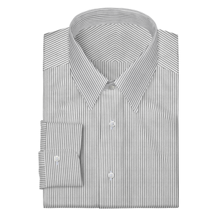 The Knit Dress Shirt in Grey & White Stripe  Decent Apparel Forward Point Barrel 