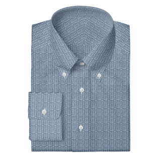 The Knit Dress Shirt in Light Blue Pattern  Decent Apparel Button Down Wide Barrel 