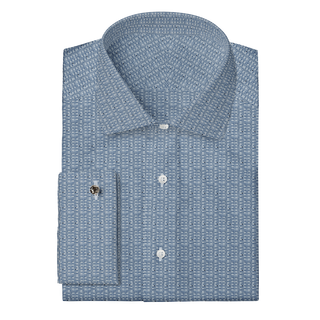 The Knit Dress Shirt  Decent Apparel Light Blue Pattern Classic Spread Classic French