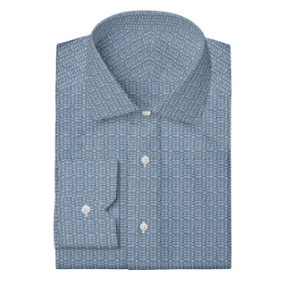 The Knit Dress Shirt in Light Blue Pattern  Decent Apparel Classic Spread Mitered 