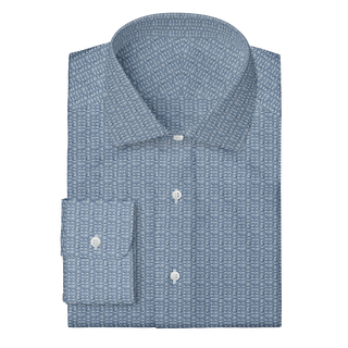 The Knit Dress Shirt in Light Blue Pattern  Decent Apparel Classic Spread Wide Barrel 