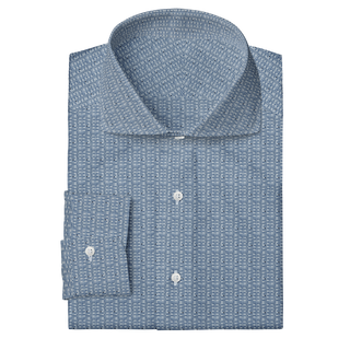 The Knit Dress Shirt in Light Blue Pattern  Decent Apparel Cutaway Barrel 