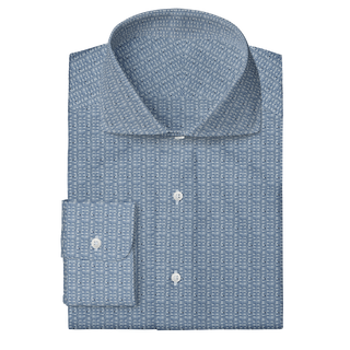 The Knit Dress Shirt in Light Blue Pattern  Decent Apparel Cutaway Wide Barrel 