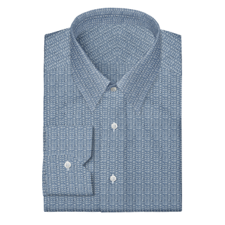 The Knit Dress Shirt in Light Blue Pattern  Decent Apparel Forward Point Mitered 