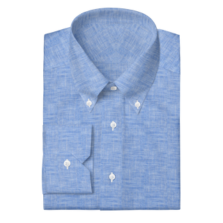 The Linen in Carolina Blue  Decent Apparel Button Down Mitered 