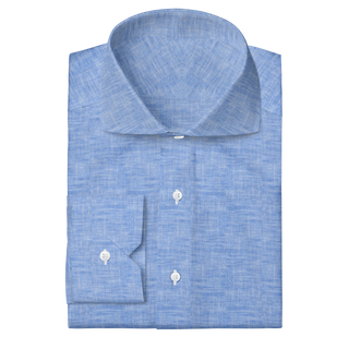 The Linen in Carolina Blue  Decent Apparel Cutaway Mitered 