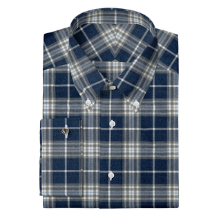 The Plaid Flannel in Navy & Grey  Decent Apparel Button Down Classic French 