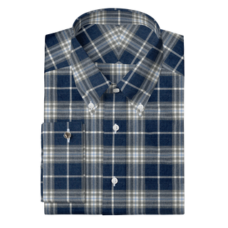 The Plaid Flannel in Navy & Grey  Decent Apparel   