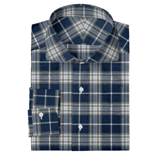 The Plaid Flannel in Navy & Grey  Decent Apparel Cutaway Barrel 
