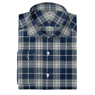 The Plaid Flannel in Navy & Grey  Decent Apparel Cutaway Classic French 