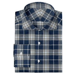 The Plaid Flannel in Navy & Grey  Decent Apparel   