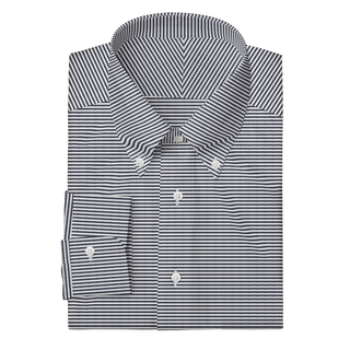 The Oxford in Navy Horizontal Stripe  Decent Apparel Button Down Barrel 