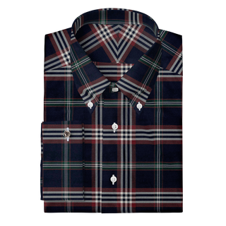 The Stretch Dress Shirt in Navy Signature Tartan  Decent Apparel Button Down Classic French 