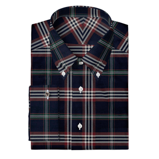 The Stretch Dress Shirt in Navy Signature Tartan  Decent Apparel   