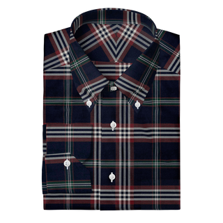 The Stretch Dress Shirt in Navy Signature Tartan  Decent Apparel   