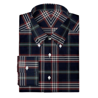 The Stretch Dress Shirt in Navy Signature Tartan  Decent Apparel   