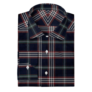 The Stretch Dress Shirt in Navy Signature Tartan  Decent Apparel   