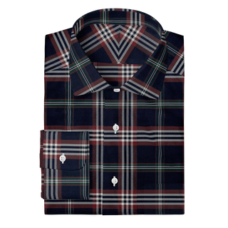 The Stretch Dress Shirt in Navy Signature Tartan  Decent Apparel   