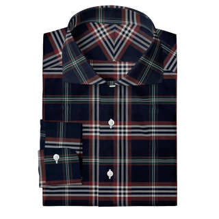 The Stretch Dress Shirt in Navy Signature Tartan  Decent Apparel Cutaway Barrel 