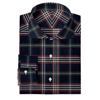 The Stretch Dress Shirt in Navy Signature Tartan  Decent Apparel   