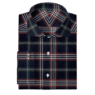 The Stretch Dress Shirt in Navy Signature Tartan  Decent Apparel   