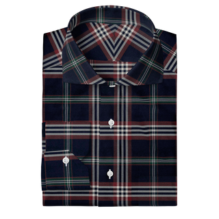 The Stretch Dress Shirt in Navy Signature Tartan  Decent Apparel   