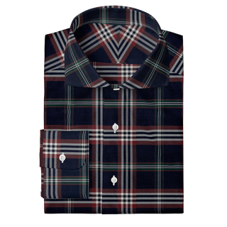 The Stretch Dress Shirt in Navy Signature Tartan  Decent Apparel Cutaway Wide Barrel 