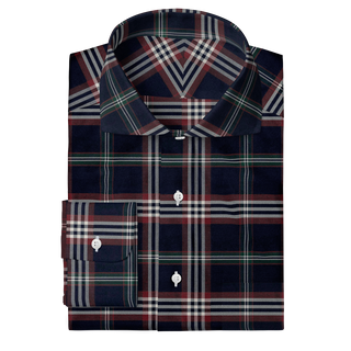 The Stretch Dress Shirt in Navy Signature Tartan  Decent Apparel   