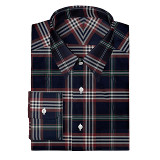 The Stretch Dress Shirt in Navy Signature Tartan  Decent Apparel   